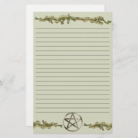 並ぶ木の星形五角形 便箋 (正面/裏面)