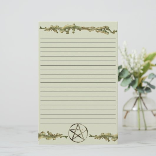 並ぶ木の星形五角形 便箋 (スタンド正面)