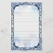 並ぶ電気青い直立した三日月 便箋 (正面)