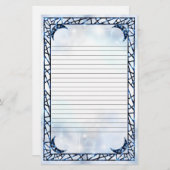 並ぶ電気青い直立した三日月 便箋 (正面/裏面)
