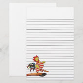 並ぶ飛込台のオンドリ 便箋 (正面/裏面)