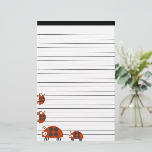 並ぶ4匹のてんとう虫 便箋 (スタンド正面)