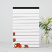 並ぶ4匹のてんとう虫 便箋 (スタンド正面)