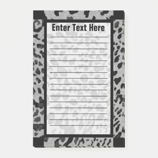 並ぶ"黒い及び灰色のヒョウ" 4x6 ポストイット (正面)