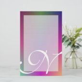 並ぶNのモノグラム"紫色の金属"罰金 便箋 (スタンド正面)