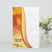 並ぶNotepaperの文房具オレンジ黄色の花 便箋 (スタンド正面)