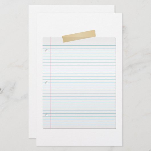 並べられたペーパー文房具 便箋 (正面/裏面)