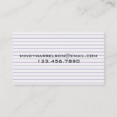 並べられたペーパー索引カード 名刺 (裏面)