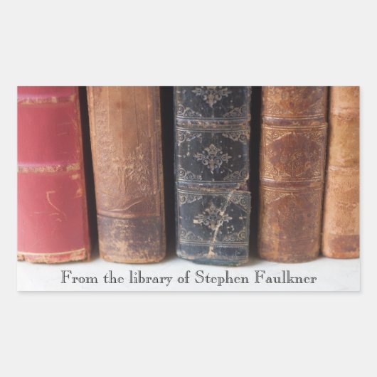 並べられた古書 長方形シール (正面)