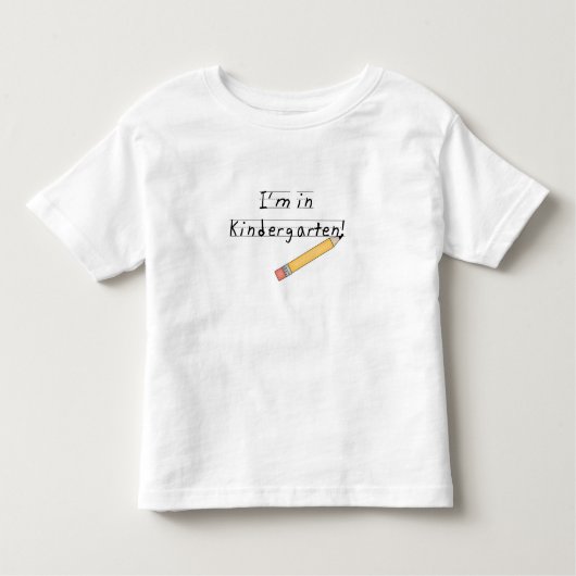 並べられた紙および鉛筆の幼稚園 トドラーTシャツ (正面)