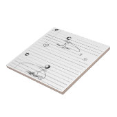 並べられた紙の棒の姿の漫画のスケッチ タイル (側面)