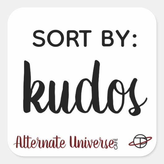 "並べ替え： Kudos"スタンプ スクエアシール (正面)