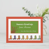 並んだブーツのホリデーカード シーズンカード (スタンド正面)