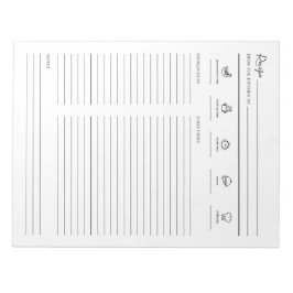 並んだミニマルモダンレシピシートクックブックページ ノートパッド