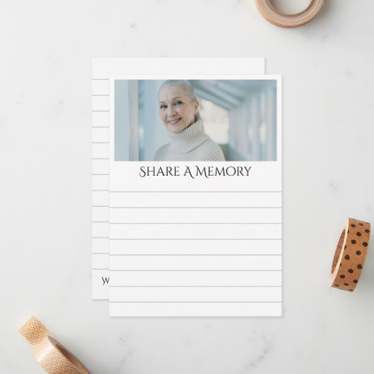 並んだ共有Aメモリ葬儀記念写真 ノートカード (正面/裏面インサイチュ)