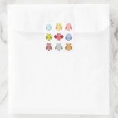 並んだ森林の動物たち オリーブの木の列 スクエアシール (バッグ)