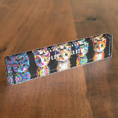 並んだ猫 デスクネームプレート (側面)