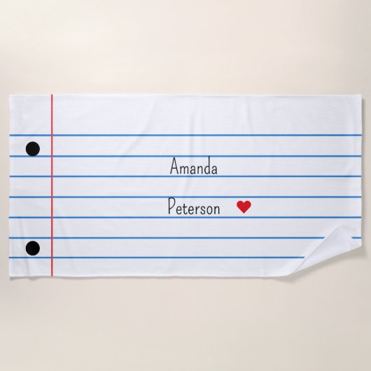 並んだ紙シート手帳ビーチタオル ビーチタオル (正面)