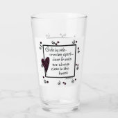 並んで、我々友人の詩、スケッチ黒 タンブラーグラス (裏面)