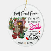 並パーソナライズされたんで又はマイルズアパートシスター セラミックオーナメント (左)