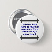 並列線は共通点が多い、おもしろいJoke 缶バッジ (正面&裏面)