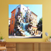 並列都市へのポータル キャンバスプリント (インサイチュ (リビング))