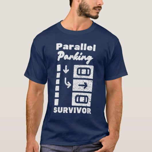 並列駐車サバイバー 楽しいドライバー Tシャツ (正面)