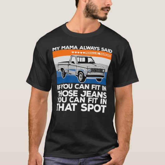 並列駐車ユーモアのある引用文 Tシャツ (正面)