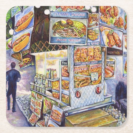 並外れた芸術的ワークロード スクエアペーパーコースター (正面)