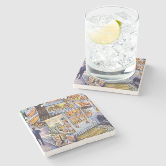 並外れた芸術的ワークロード ストーンコースター (横)