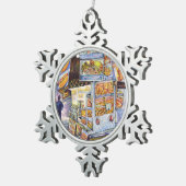 並外れた芸術的ワークロード スノーフレークピューターオーナメント (右)