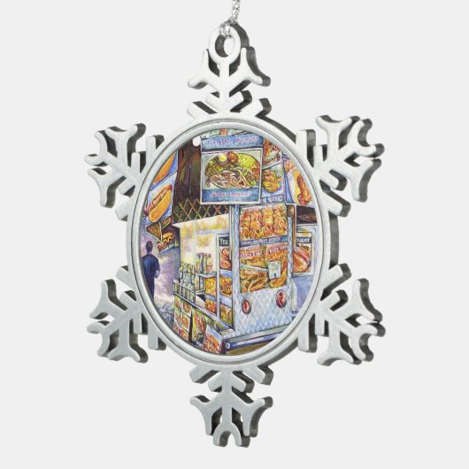 並外れた芸術的ワークロード スノーフレークピューターオーナメント (右)