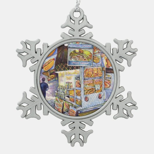 並外れた芸術的ワークロード スノーフレークピューターオーナメント (正面)