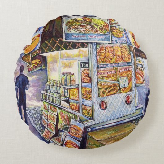 並外れた芸術的ワークロード ラウンドクッション (正面)