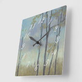 並木のムギの草I スクエア壁時計 (傾斜)