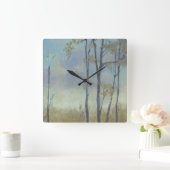 並木のムギの草I スクエア壁時計 (ホーム)