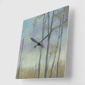 並木のムギの草I スクエア壁時計 (傾斜)