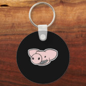 中かっこで豚を笑わせる キーホルダー (正面)