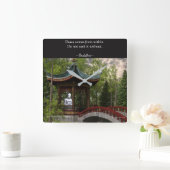 中からの平和、仏の引用文 スクエア壁時計 (ホーム)