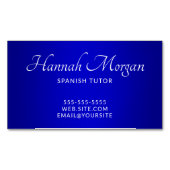 中から濃い青エレガントグラデーション マグネット名刺 (正面)