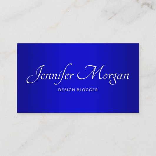 中から濃い青エレガントグラデーション 名刺 (正面)