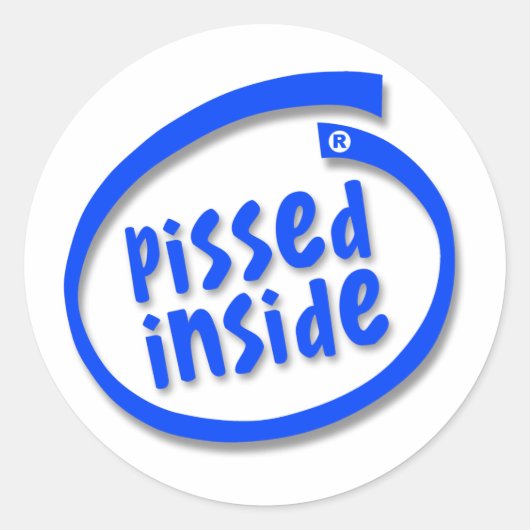 中がイライラしている ラウンドシール (正面)