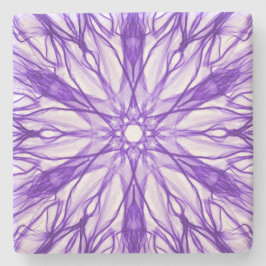 中ぐらいの紫のフラクタル ストーンコースター
