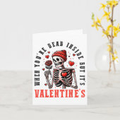 中で死んでもそのバレンタインのスケル カード (黄色い花)