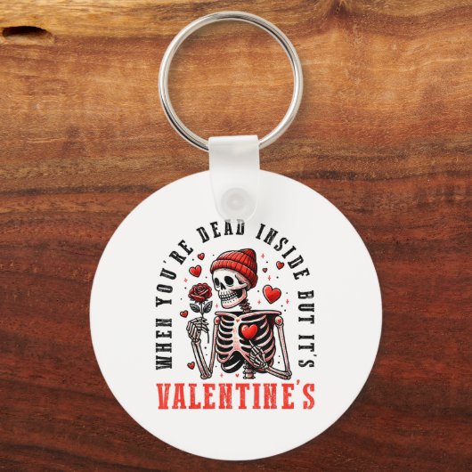 中で死んでもそのバレンタインのスケル キーホルダー (正面)