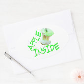 中にリンゴ 楕円形シール (封筒)