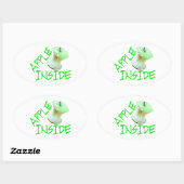 中にリンゴ 楕円形シール (シート)