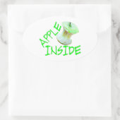 中にリンゴ 楕円形シール (バッグ)