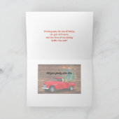 中に写真を入れて、サボテン付きレッドトラック、 シーズンカード (内部)