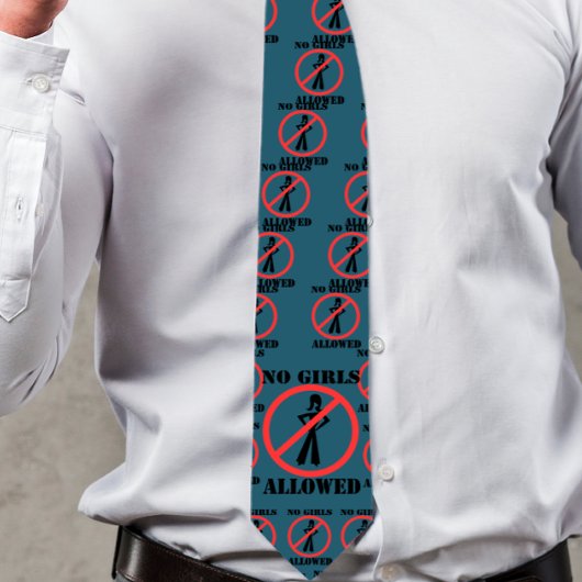 中に女が入った赤い禁酒看板。 ネクタイ